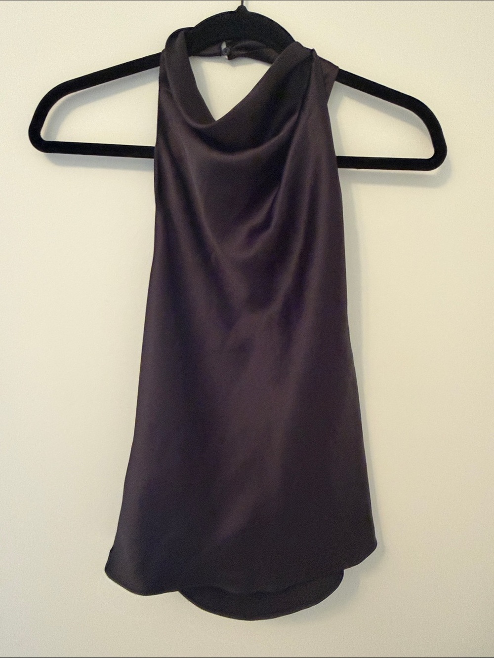 Satin Zara Women's halter Top in black